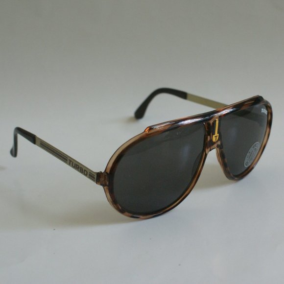 NWT TruVintage 90's "Turbo" logo combo sports Aviator sunglasses w/Zebra pattern - Picture 4 of 5